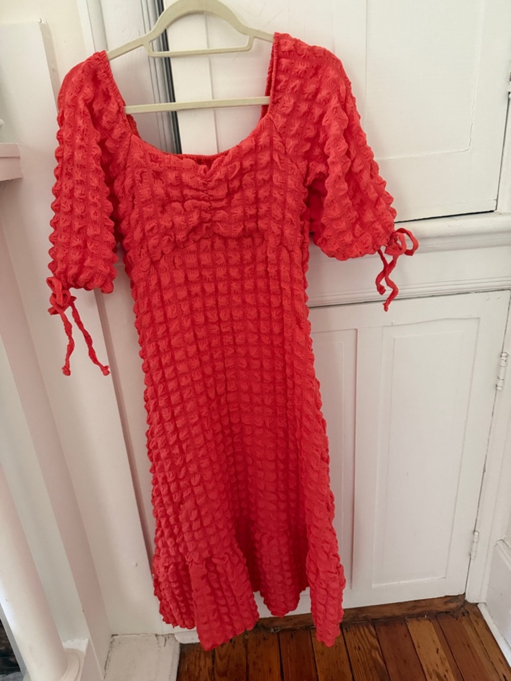Amazon Red Textured Midi Dress